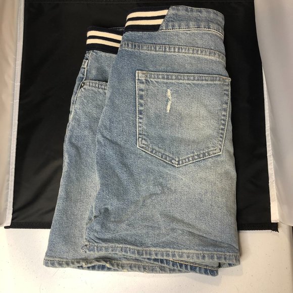 Allsaints Rib Mini Distressed Denim Skirt Jean Skirt Size 6 - Picture 5 of 6